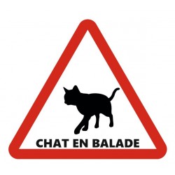 Panneau attention au chat (humour)