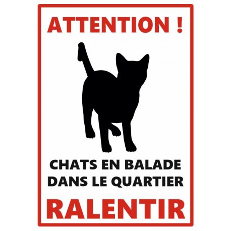 Panneau chat en balade