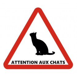 Panneau chat en balade ralentir