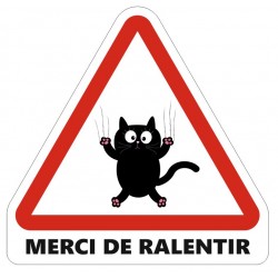 Plaque attention aux chats