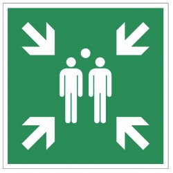 Panneau Point de rassemblement après évacuation E007