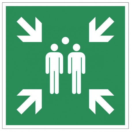 Panneau Point de rassemblement après évacuation E007