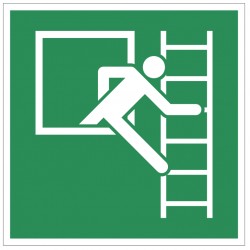 Autocollant Fenêtre de secours avec échelle de secours (droite) E016B