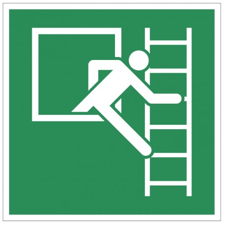 Autocollant fenêtre de secours avec échelle de secours (droite) E016B