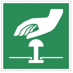 Autocollant bouton arret d'urgence E020