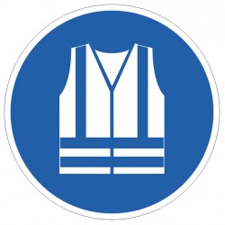 Pictogramme Gilet de sécurité haute visibilité obligatoire