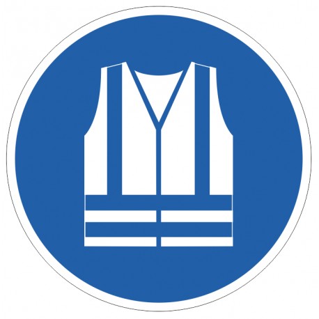 Panneau ISO 7010 M015 – Gilet de sécurité haute visibilité obligatoire