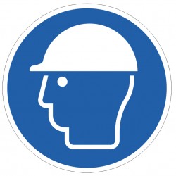 Panneau ISO 7010 M014 – Casque de protection obligatoire
