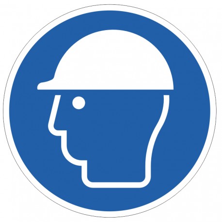 Panneau ISO 7010 M014 – Casque de protection obligatoire