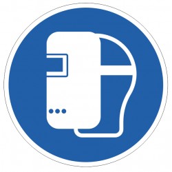 Panneau obligation de porter un masque de soudage