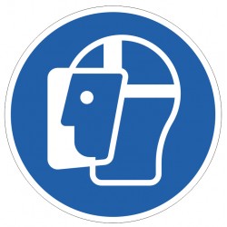 Panneau ISO 7010 M013 – Visière de protection obligatoire