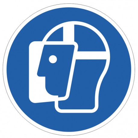 Panneau ISO 7010 M013 – Visière de protection obligatoire