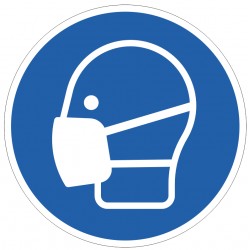 Panneau ISO 7010 M016 – Masque de protection obligatoire