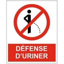 Panneau défense d'uriner