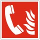 Panneau téléphone à utiliser en cas d'incendie F006