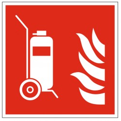 Panneau extincteur incendie sur roues picto F009