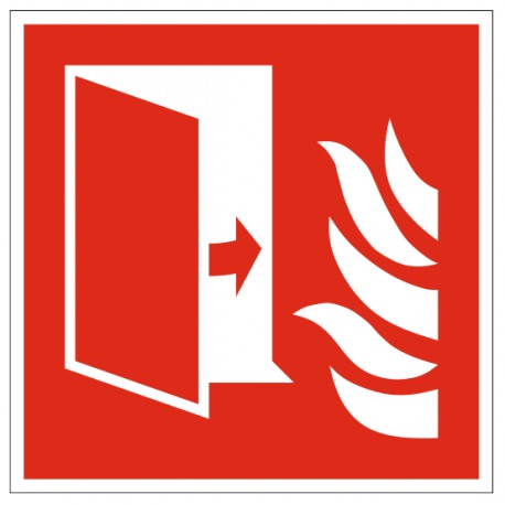 Panneau porte coupe-feu symbole