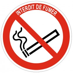 Pictogramme avec sigle interdit de fumer 