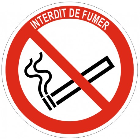 Pictogramme avec sigle interdit de fumer 