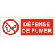 Panneau ou autocollant défense de fumer