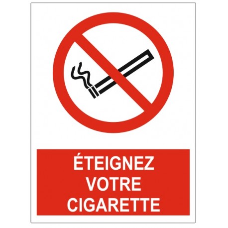 Panneau éteignez votre cigarette