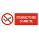 Panneau éteignez votre cigarette