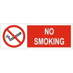 Panneau texte No smoking logo (long)