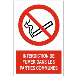 Panneau interdiction de fumer dans les parties communes