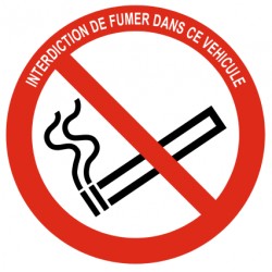 Autocollant interdit de fumer dans ce vehicule
