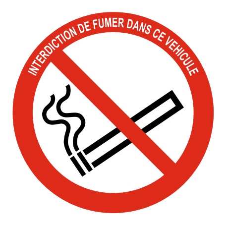 Autocollant interdit de fumer dans ce vehicule