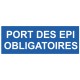 Panneau port des EPI obligatoires