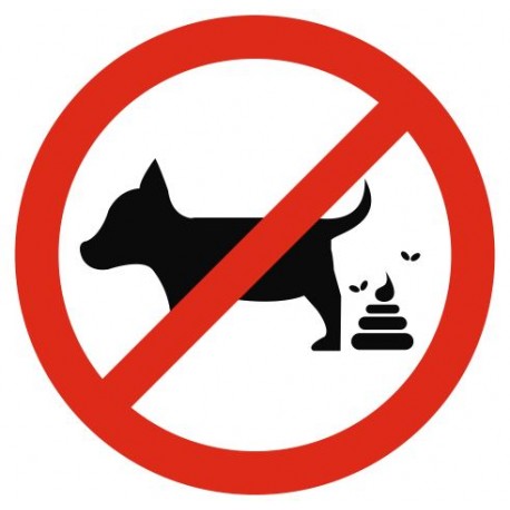 10 CM 5 stickers autocollant M032 interdit chien crotte caca defequer