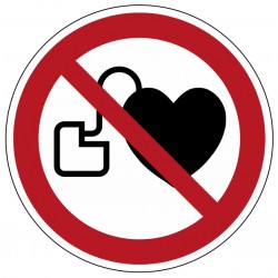 Panneau Interdit aux personnes porteuses d’un stimulateur cardiaque P007