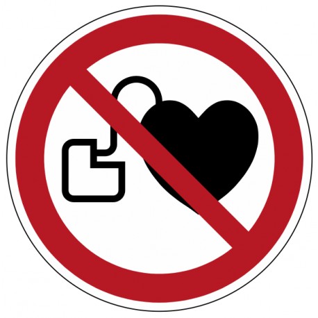 Panneau Interdit aux personnes porteuses d’un stimulateur cardiaque P007