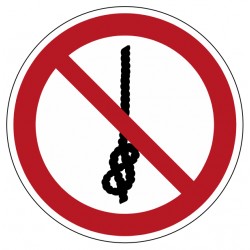 Panneau Ne pas faire de noeuds avec la corde P030