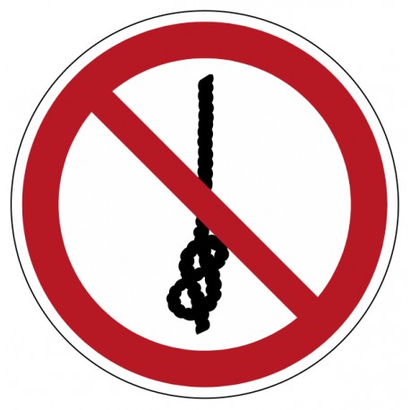 Panneau Ne pas faire de noeuds avec la corde P030