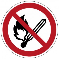 Panneau Flammes nues interdites (P003)