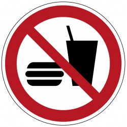Panneau interdiction de manger ou de boire (P022)
