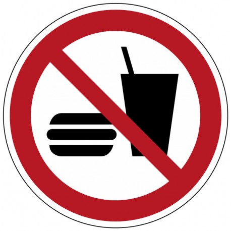 Panneau interdiction de manger ou de boire (P022)