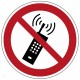 Panneau interdiction d’activer des téléphones mobiles (P013)