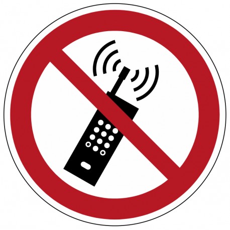 Panneau interdiction d’activer des téléphones mobiles (P013)