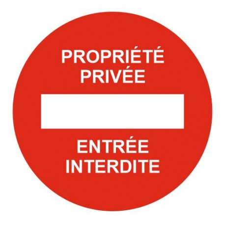Panneau propriété privée - entrée interdite