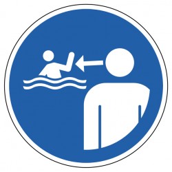 Panneau ISO 7010 M054 – Surveiller les enfants en environnement aquatique