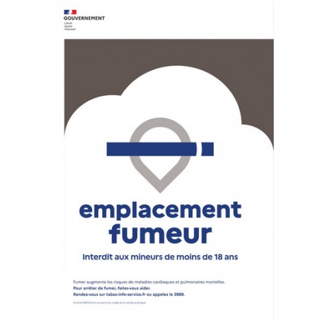 Panneau emplacement fumeur