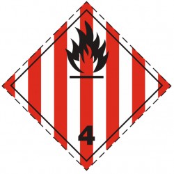 Plaque solide inflammable (transport international)