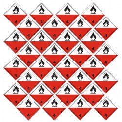 Etiquette spontanement inflammable