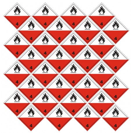 Etiquette spontanement inflammable