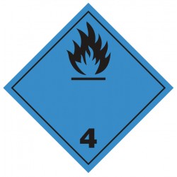 Plaque dégage du gaz inflammable (transport international)