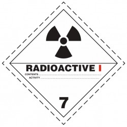 Plaque matières radioactives N°7-A (transport international)