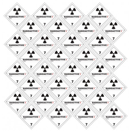 Etiquette matières radioactives N°7-A